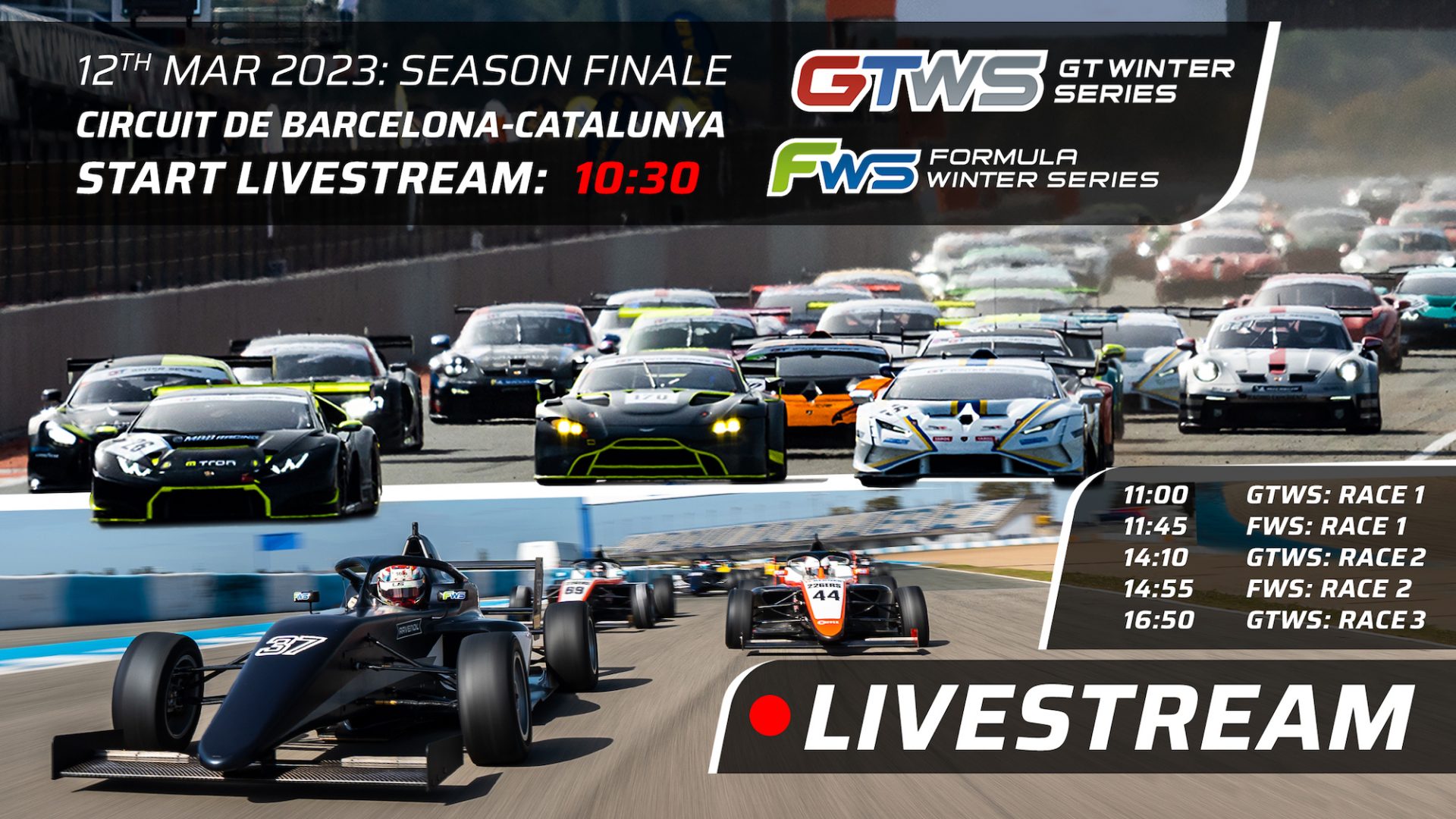 Livestream of the GT Winter Series and the Formula Winter Series in